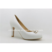 16ss New White Leather High Heels Lady Shoes